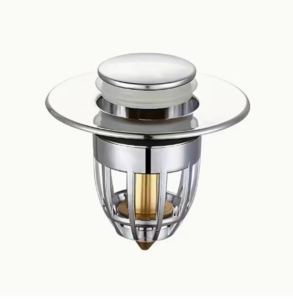 Vertical Mesh Basin Bounce Core -Brass Core, Anti-Clog,Pop-Up Drain Filter