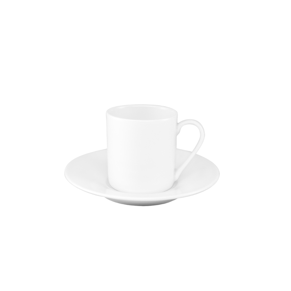 JAN - White Espresso Cup &amp; Saucer - Set of 4