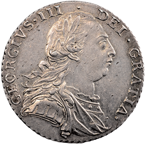 1787 Extremely Fine Ancient Coin George III, Shilling