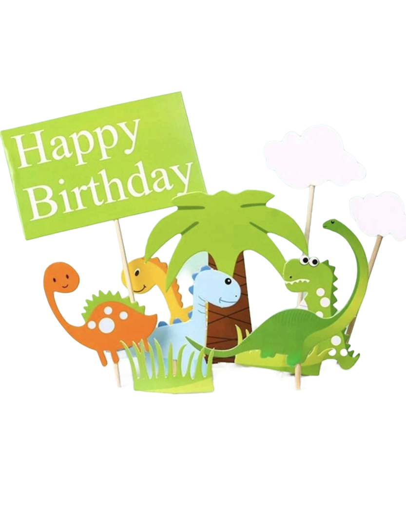 Cake Topper - Happy Birthday with Dinasaur Theme | Buy Online in South ...