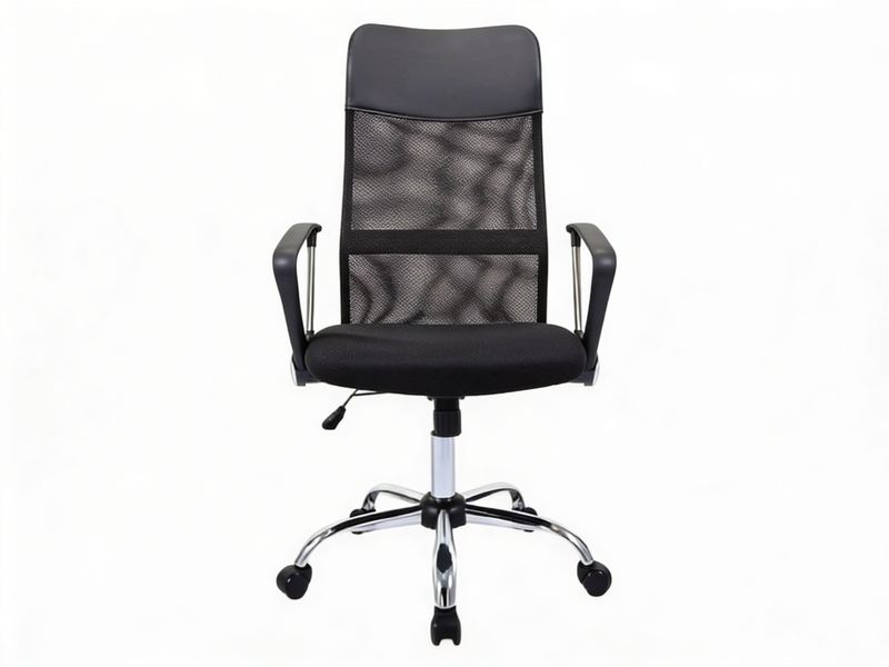 Ergonomic High-Back Mesh Office Chair with Armrests &amp; Wheels - Black