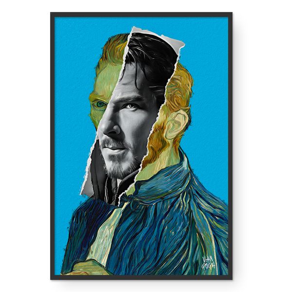 Cape Art Framed Canvas 1 Piece 40x60cm Modern Van Gogh Collage