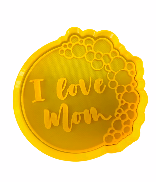 Hubbe Cookie Cutter - Balloon Arch - I Love Mom Cursive