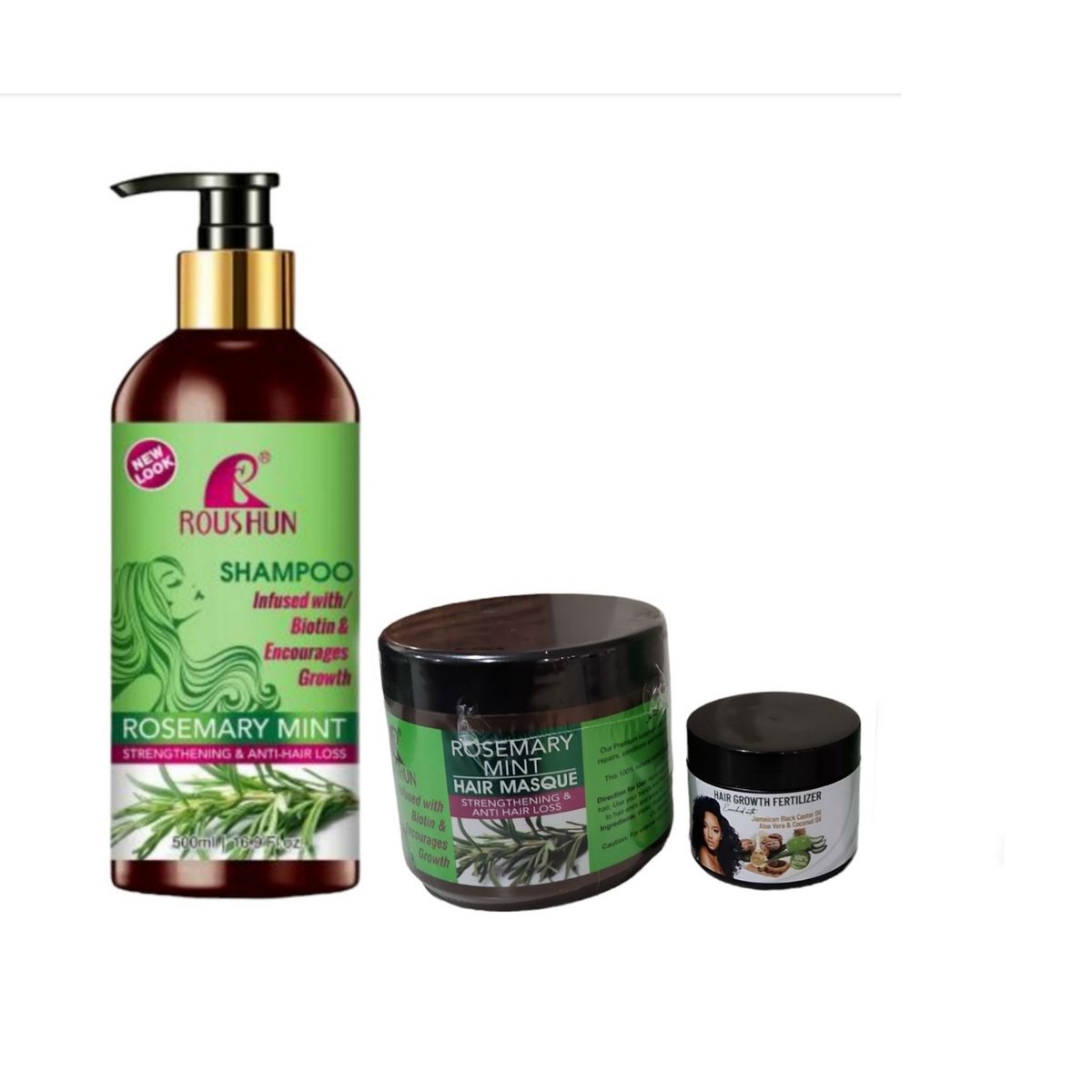 Rosemary Hair Treatment Set- Shampoo, Mask with Fertilizer