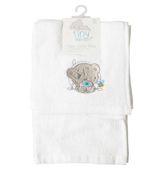 TATTY TEDDY Official Licensed Baby 2Pk Embroidered Face Cloths