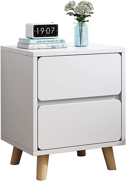 Wooden Bedside Table Durable Nightstand Cabinet Storage with Drawer