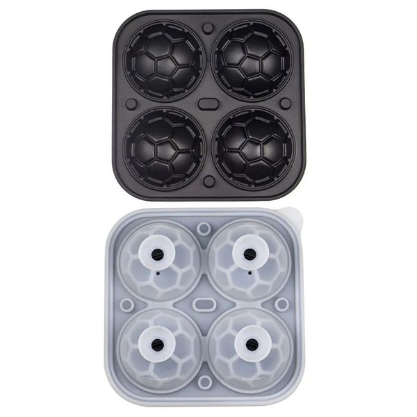 4 Grid Silicone Football Ice Cube Moulds - 2 Pack