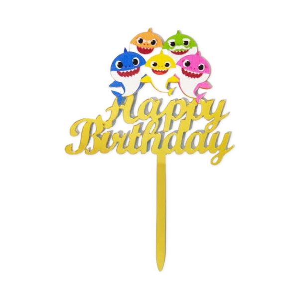 Baby Shark Designer Happy Birthday Cake Topper