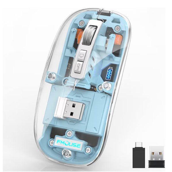 Wireless Mouse, Bluetooth 2.4G, 4-level Adjustable DPI, 3 Connection Modes