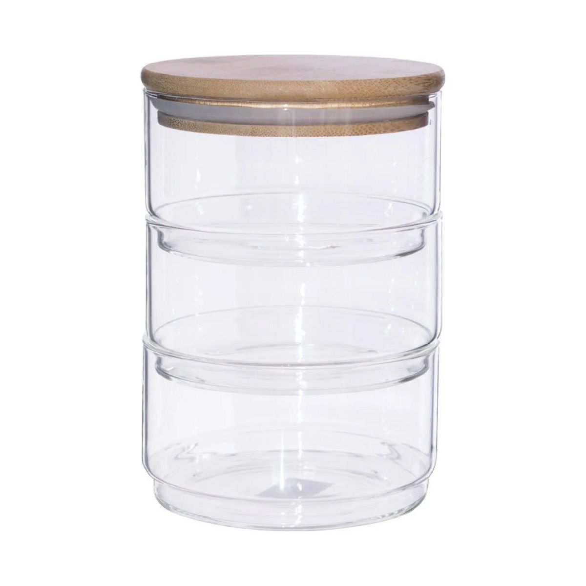 Stackable Borosilicate Glass Jars with Bamboo Lid Buy Online in South