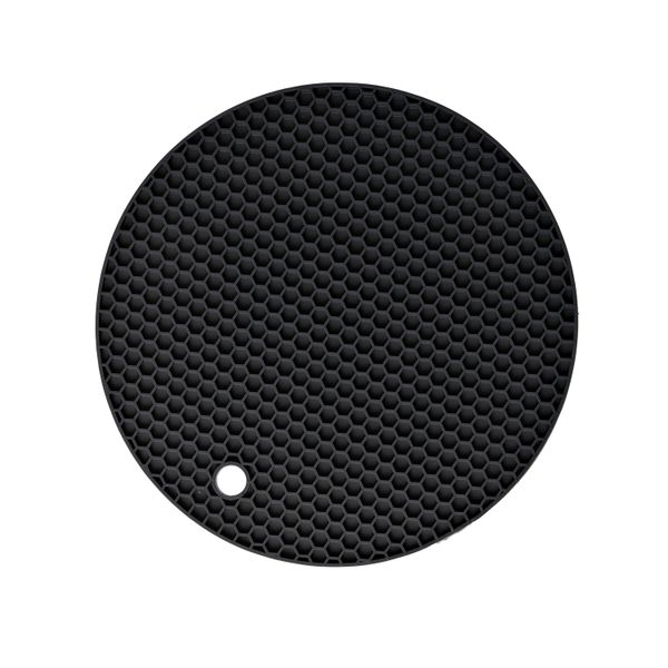 George &amp; Mason - Pack of 4 Silicone Round Honeycomb Trivets - Dark Grey