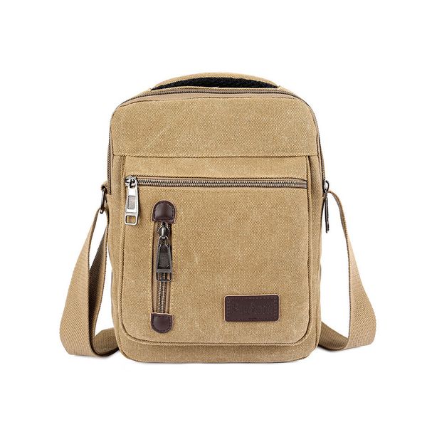 New lightweight casual canvas multi-layer vertical travel messenger bag