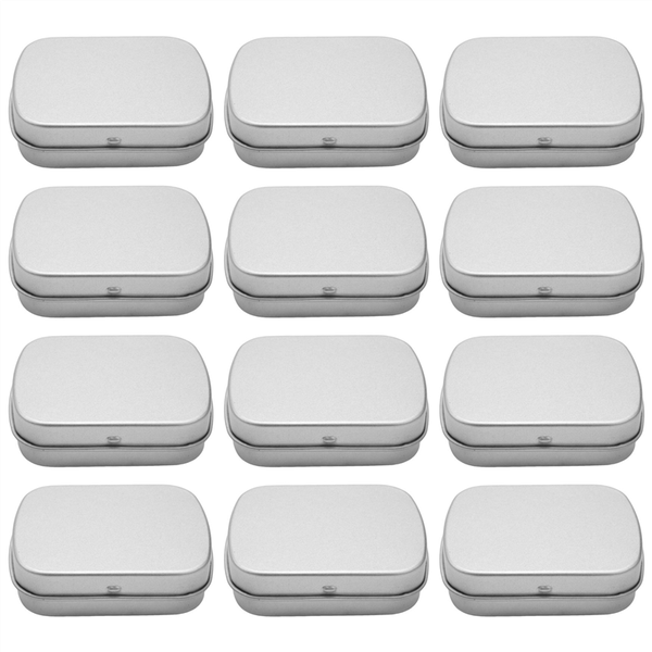 Metal Containers-12 Pack Metal Tin Box Mini Portable Box Containers