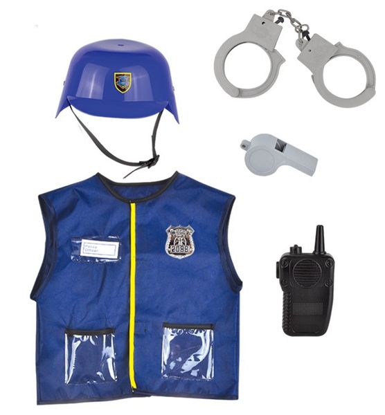 Policeman/ Officer Vest Costume For Kids &amp; Accessories- Role Play, Pretend