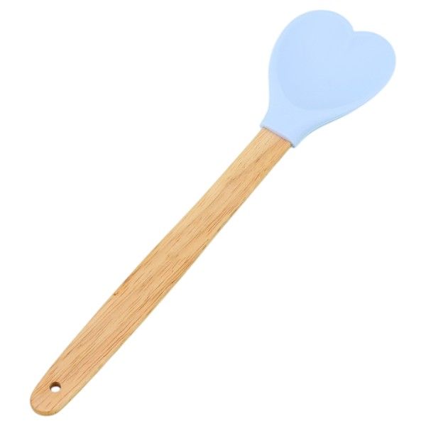 Heart-Shaped Silicone Baking Spatula - Blue