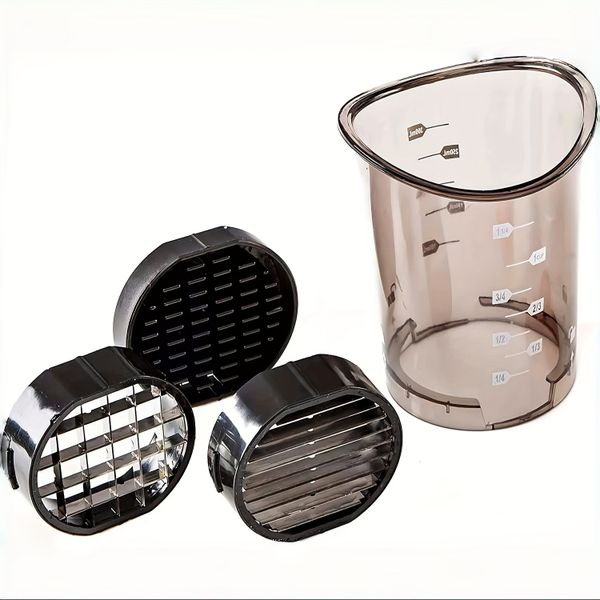 3-in-1 Kitchen Chopper Manual Slicer Cup for Vegetables and Fruits - Black