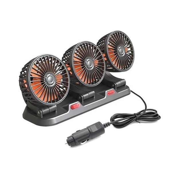 360-Degree Rotating Adjustable Car Three-Head Fan and Bottle Opener