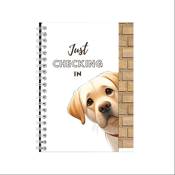 Labrador A5 Notebook Pad for Work Trendy Peeking Dog Graphic Words 056