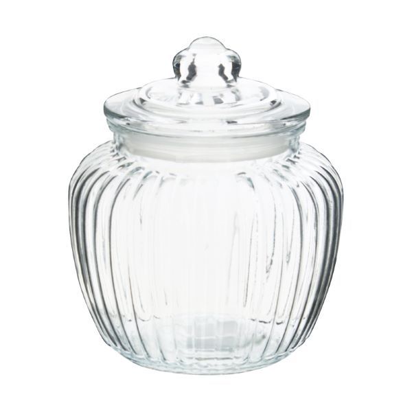 Cookie Jar - Ribbed Glass - 1400ml