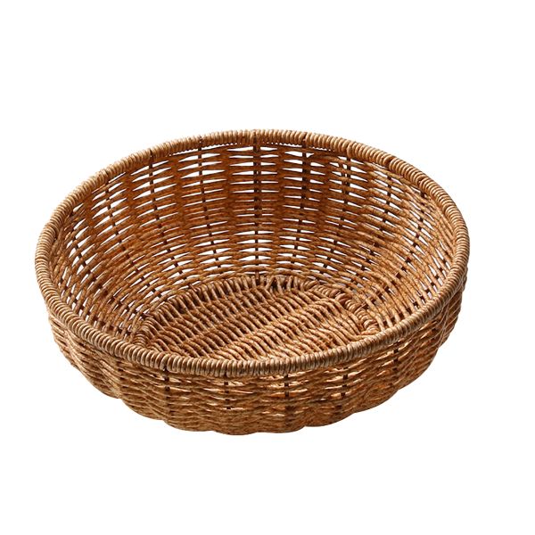 Hand-Woven Imitation Rattan Basket Round Fruit And Vegetables Basket