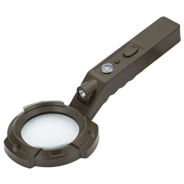 Portable Handheld 8X LED Light Reading Magnifying Glass with Compass