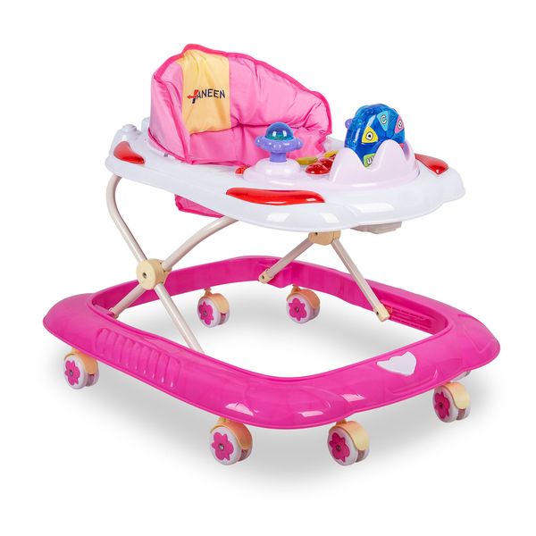 Baneen Baby Activity Walker with Sound, Activity Station - Pink