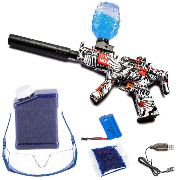 Mini MP5 Style Gel Ball Gun Combo with Removable Silencer