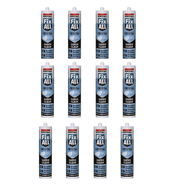 SOUDAL Sealant Fix All Crystal Clear 290ml Cartridge ( 12 Pack )