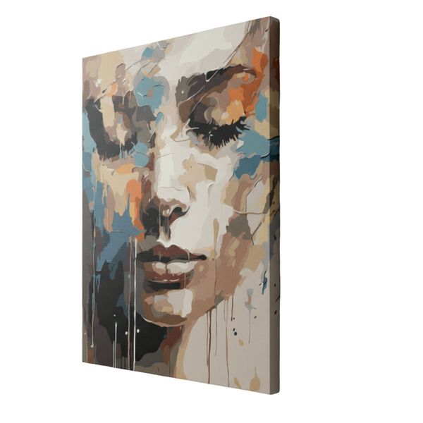 Framed Mounted Canvas. Abstract Face image