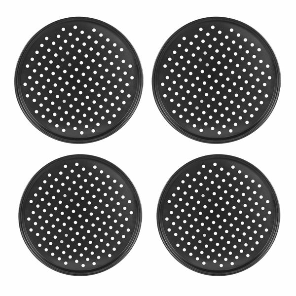 4 Piece Round Pizza Pan with Holes, Nonstick Pizza Tray, Pizza Baking Pans