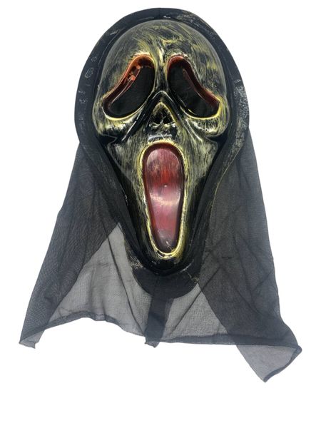 Antique Gold Scream Inspired with Veil Halloween Mask