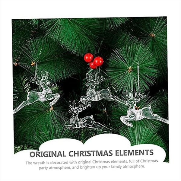 Hanging Reindeer for Tree Glass Snowflake Ornament Hanging Acrylic Christma