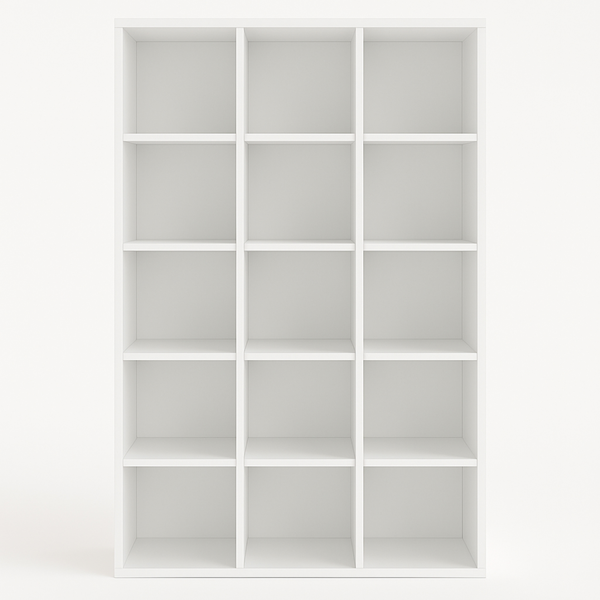 Modern 15-Cube Bookshelf - Storage Organizer for Home &amp; Office