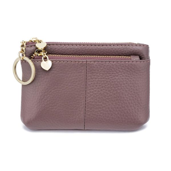 Women's Leather Multifunctional Wallet Keychain Triple Closure Card