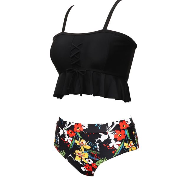 Iconix Floral Bold Black Bikini