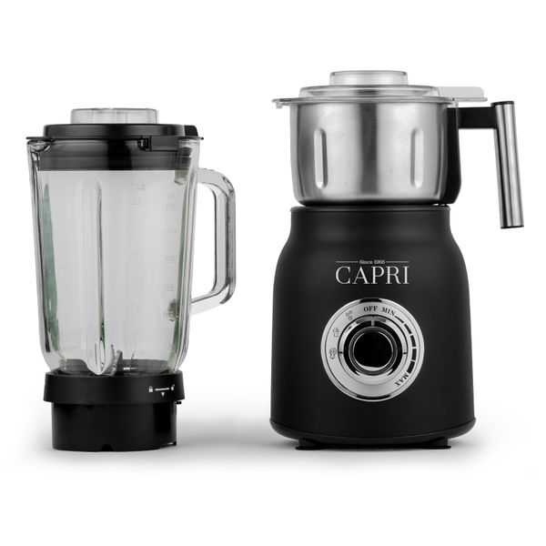 Capri - 1.5L Matt Black Nutri / Jug Blender and Grinder 1000W