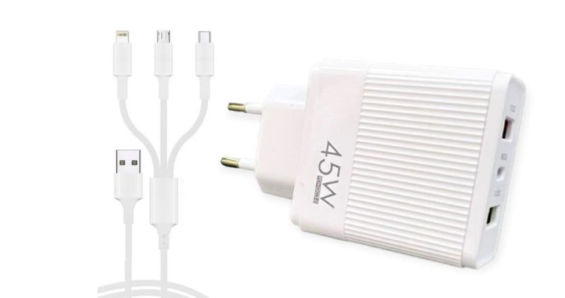 Fast Charger 45W with 3-in-1 Charging Cable