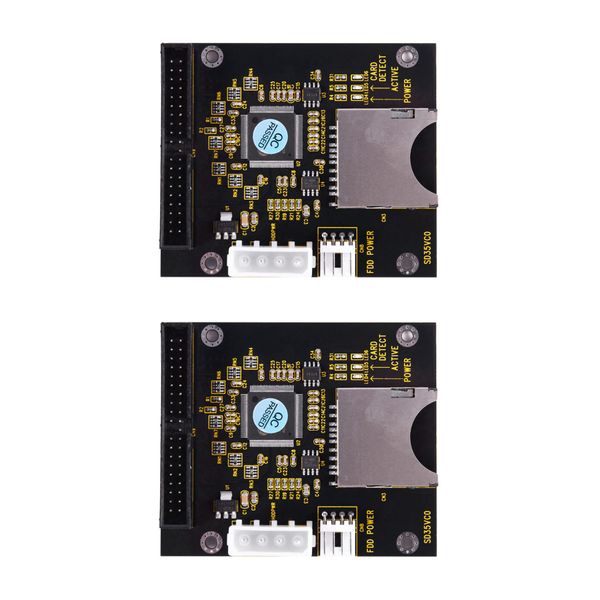 2X SD SDHC SDXC MMC Card to IDE 40Pin 3 5Inch Male Adapter