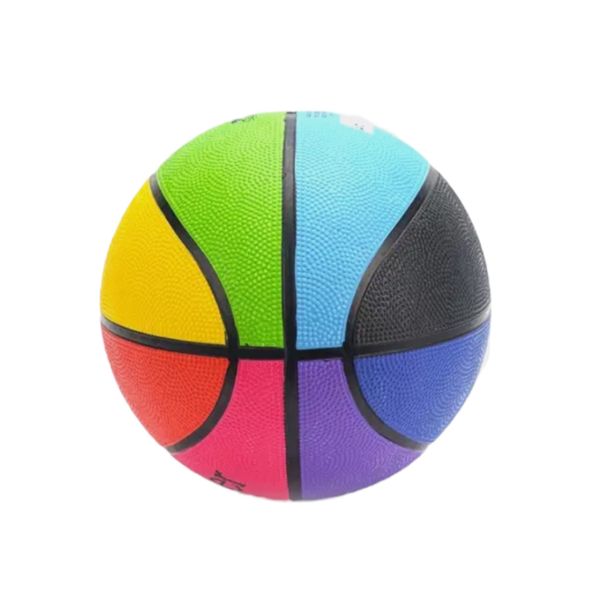 Rubber Basketball Ball - Multicolour - Size 7