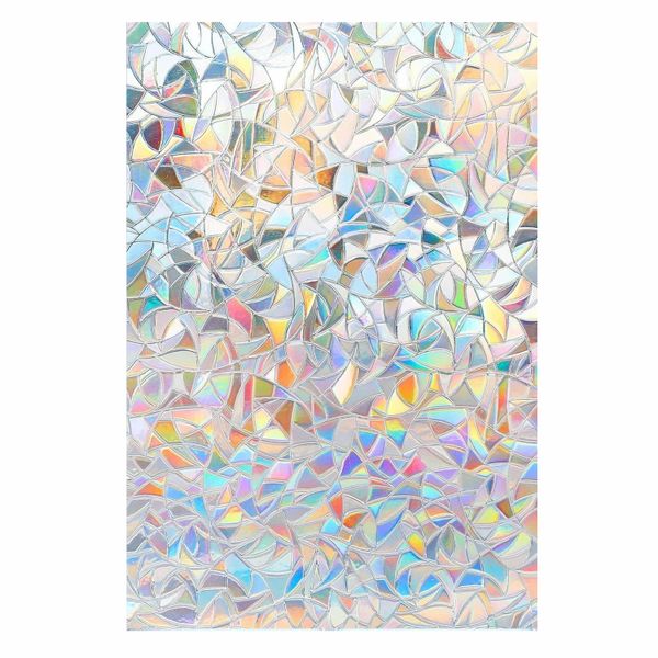 Window Privacy Film, Static Rainbow Window 3D Decals Stickers (60 x 500cm)