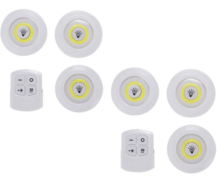 Remote Controlled Wireless LED Light Set of 6