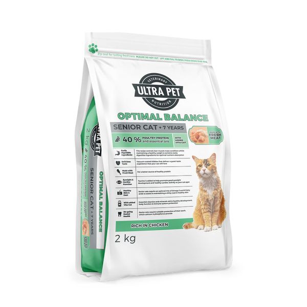 Ultra Pet - Optimal Balance Senior Cat Food Chicken Flavour - 2 kg
