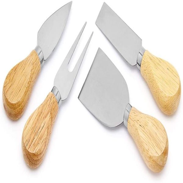 4 Piece Cheese Knife Set with Bamboo Wood Handle