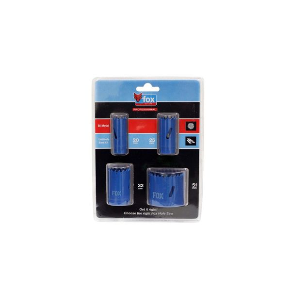 Fox Uni.Hole Saw Kit 20 25 32 51Mm
