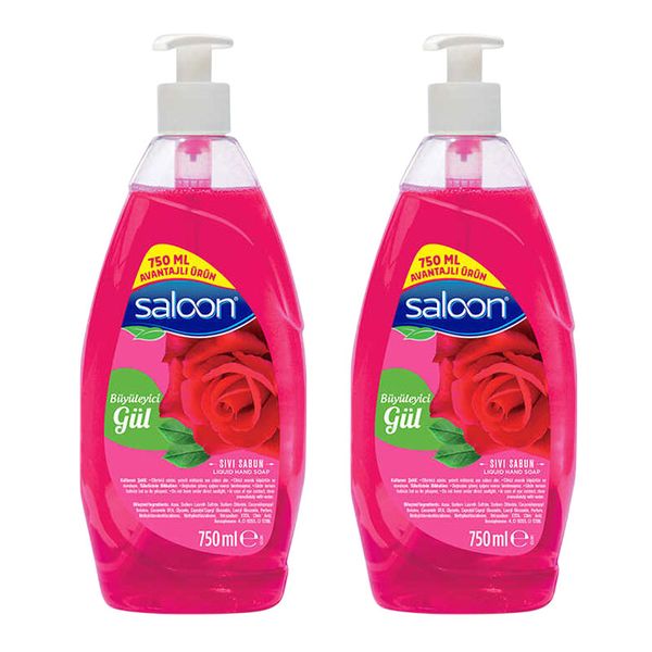 Saloon Liquid Hand Wash Soap - Rose - 750ml - 2 Pack