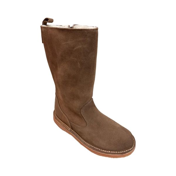 Women's Genuine Suede Mid-Calf Boots - Wool Lined Winter Boots