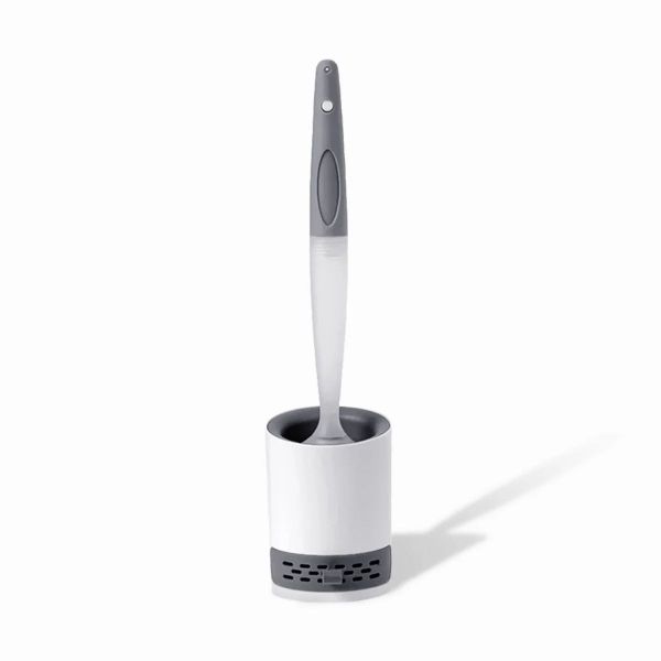 Silicone Toilet Brush and Holder with Liquid/Detergent Dispenser