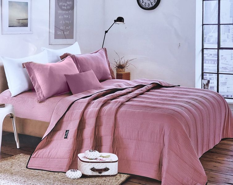 King Size Pre-washed Quilt Set Polyester Material (4 Piece) - Grey Color