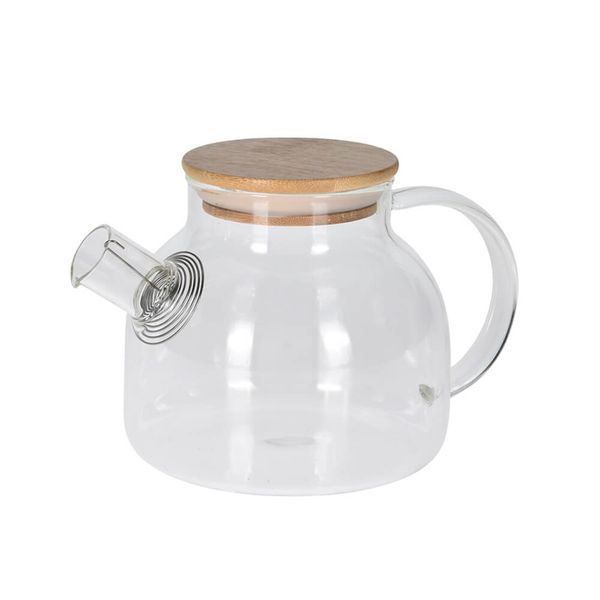 Teapot - Borosilicate Glass and Natural Bamboo Lid - 1 Litre