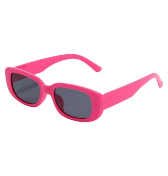Women's Bold Rectangular Frame Retro Sunglasses - Pink